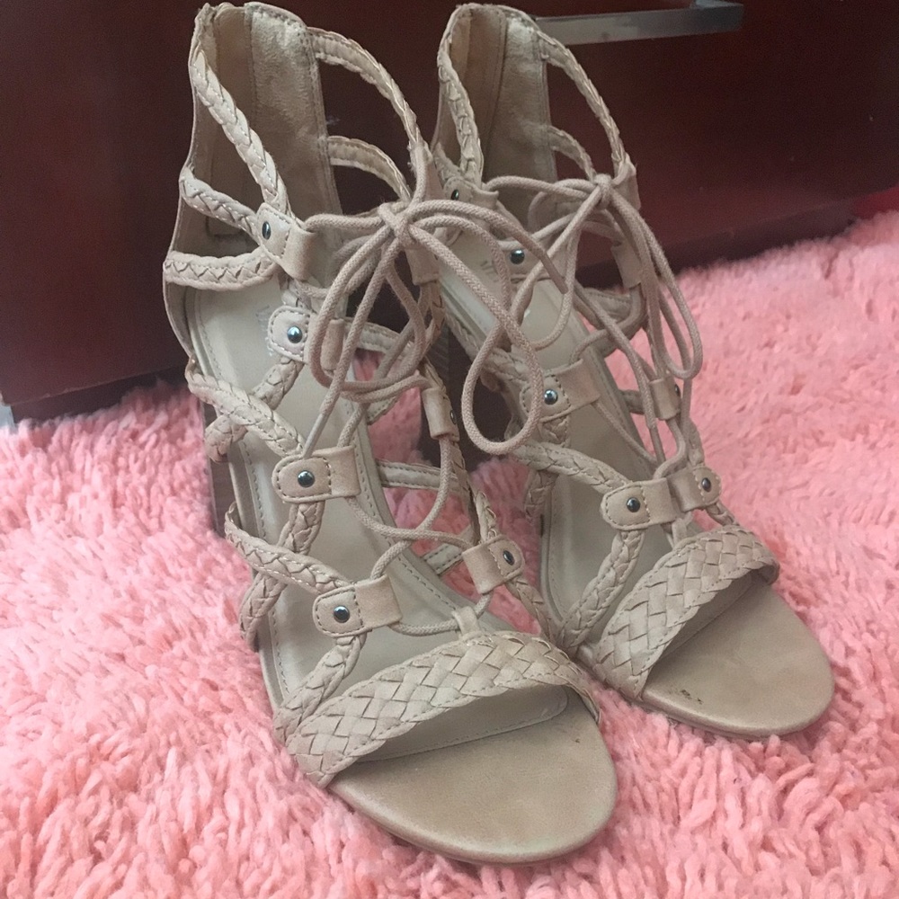 Merona Tan Laced Heels